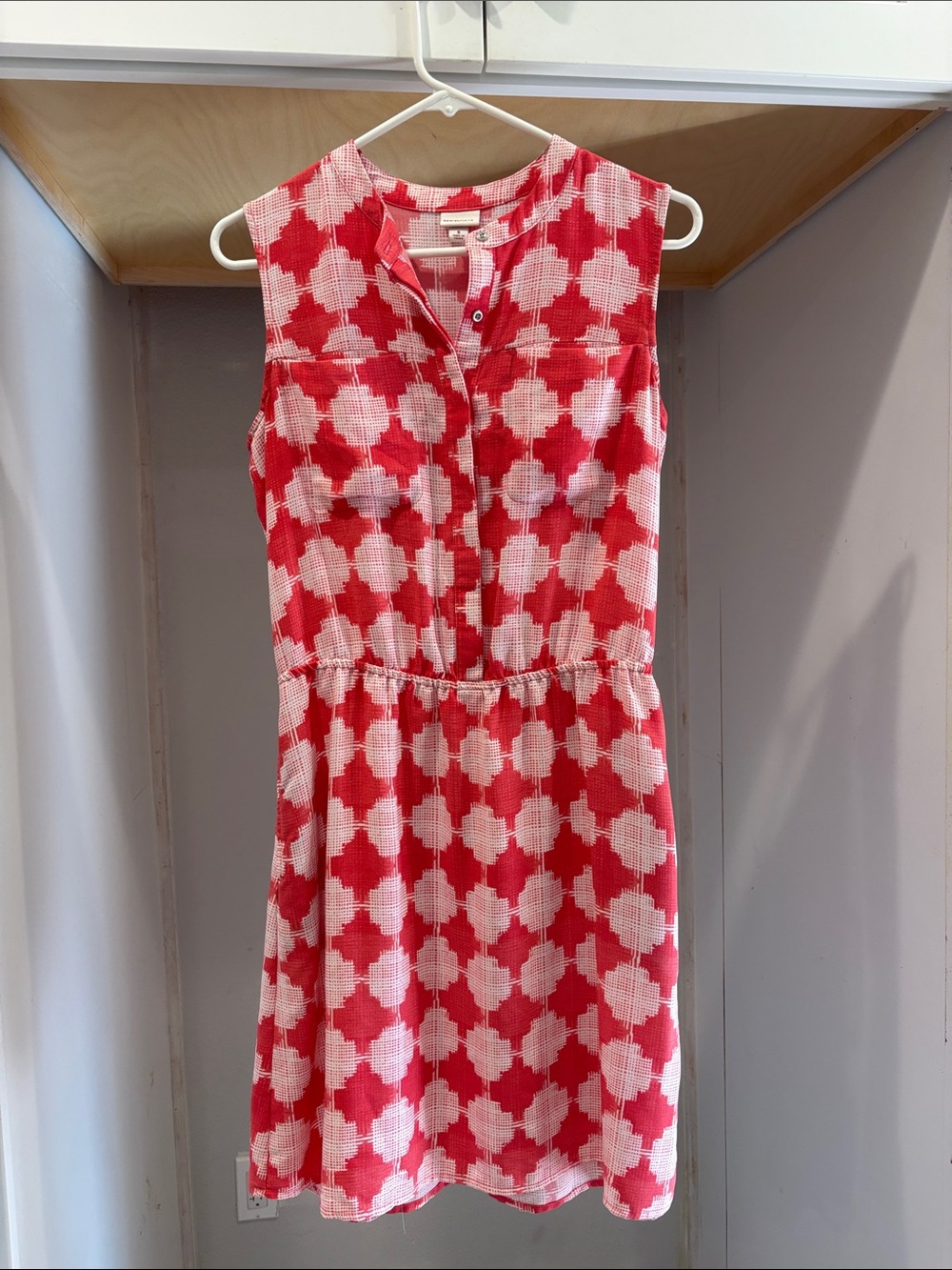Merona Red and Light Pink Sleeveless Midi Dress